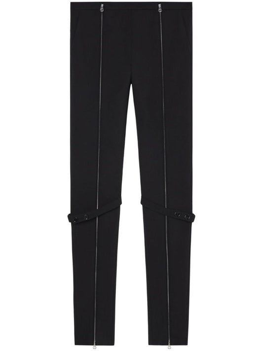 Black Zipped Slim-fit Trousers