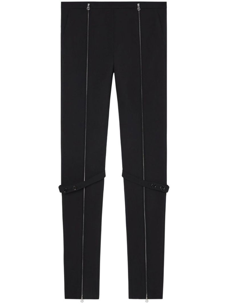 Black Zipped Slim-fit Trousers