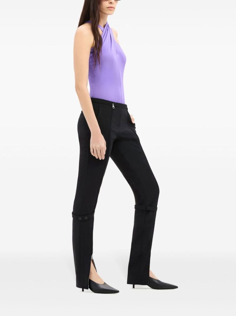 Black Zipped Slim-fit Trousers