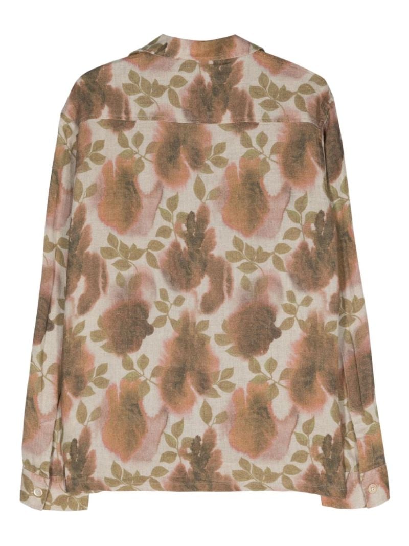 Neutral Heusen Floral-print Linen Shirt