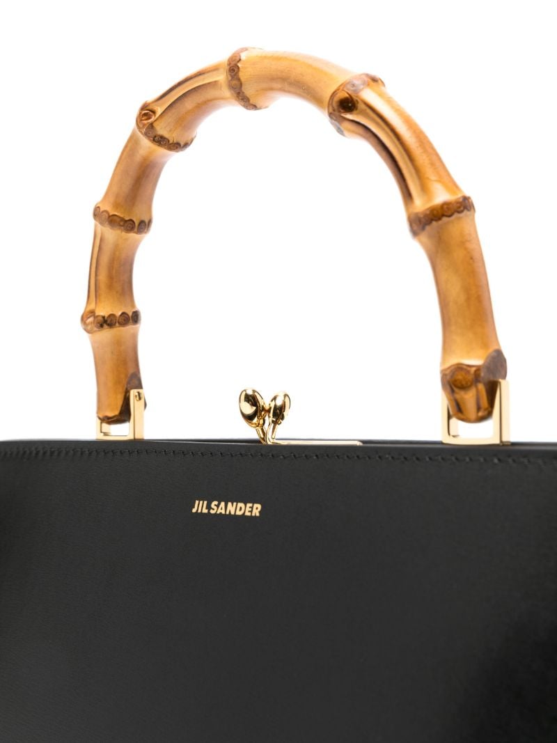 Black Goji Bamboo Leather Tote Bag