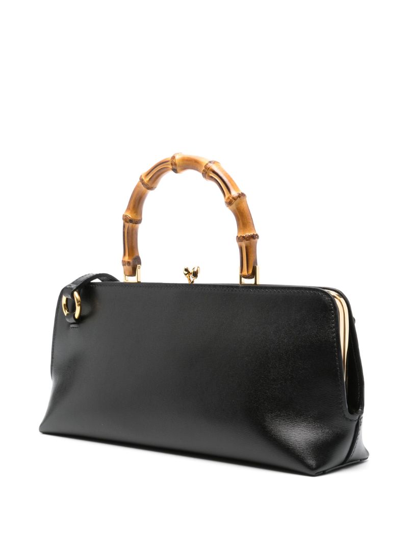 Black Goji Bamboo Leather Tote Bag