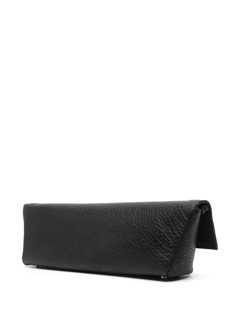 Black Kirat Leather Clutch Bag