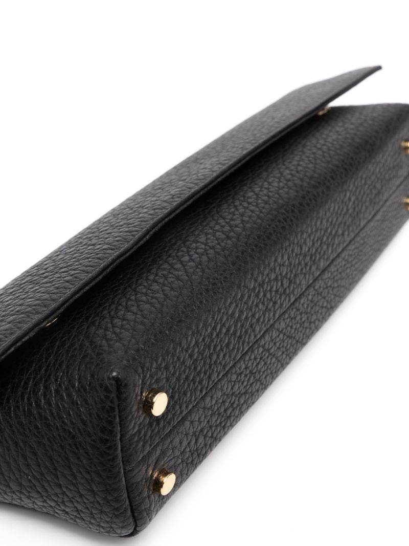 Black Kirat Leather Clutch Bag