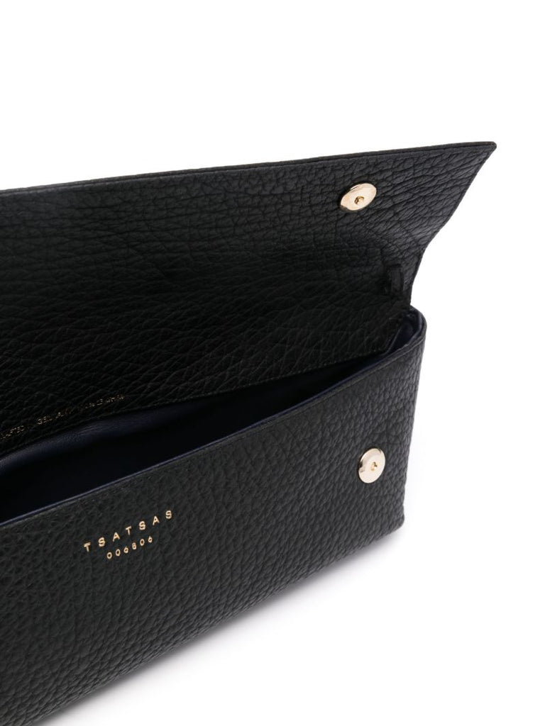 Black Kirat Leather Clutch Bag