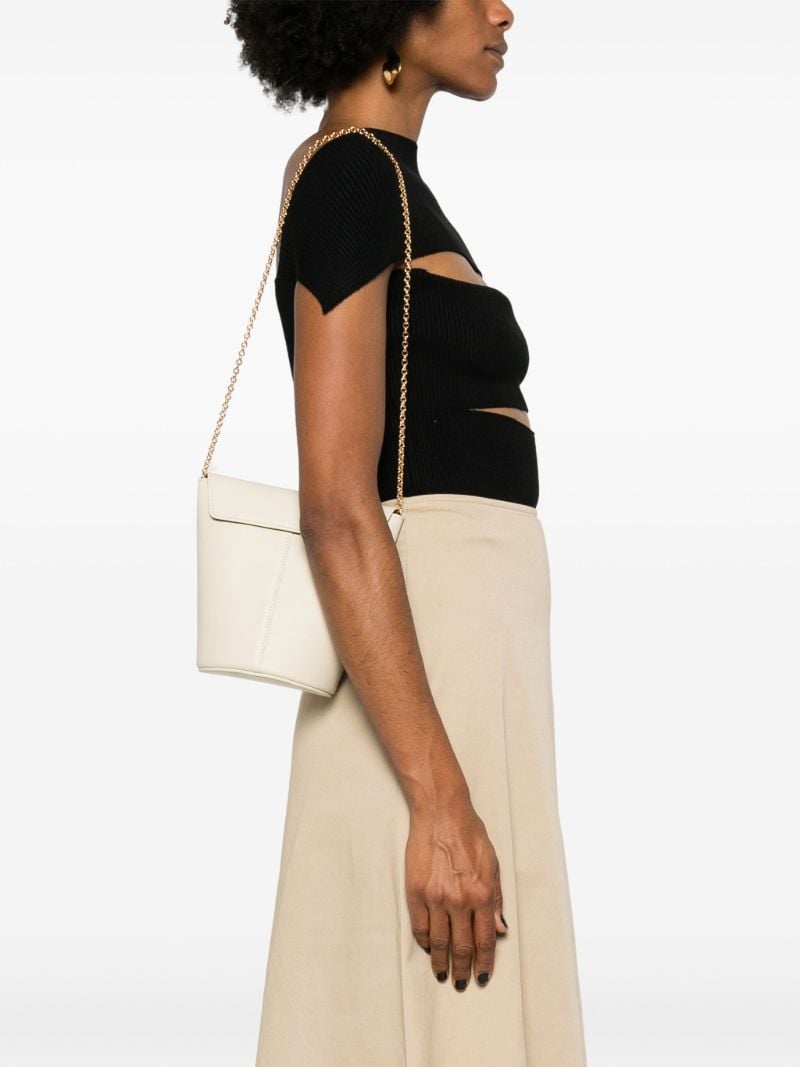 White Olive Leather Bucket Bag