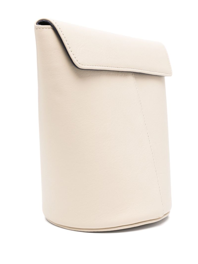 White Olive Leather Bucket Bag