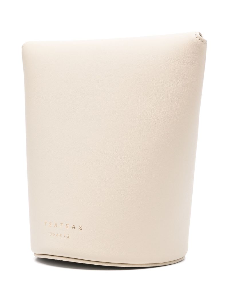 White Olive Leather Bucket Bag