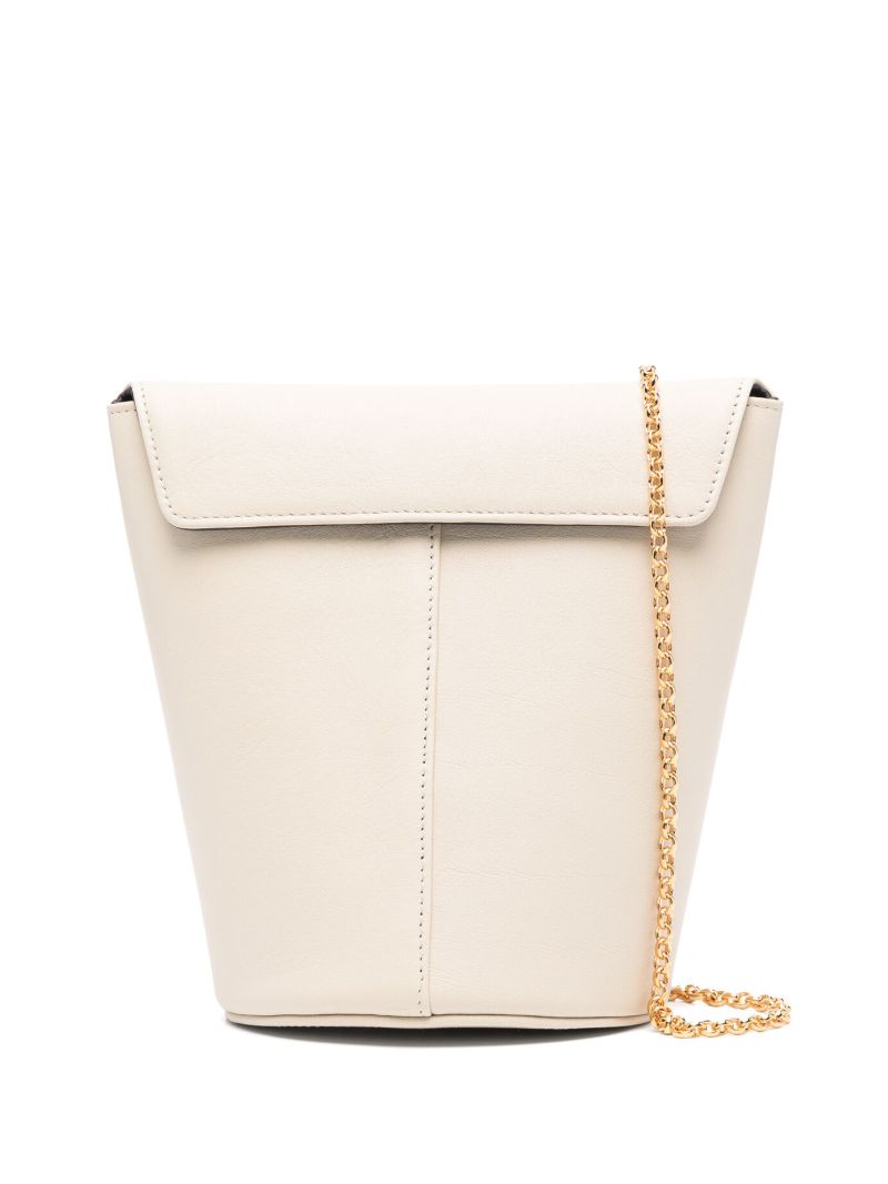 White Olive Leather Bucket Bag