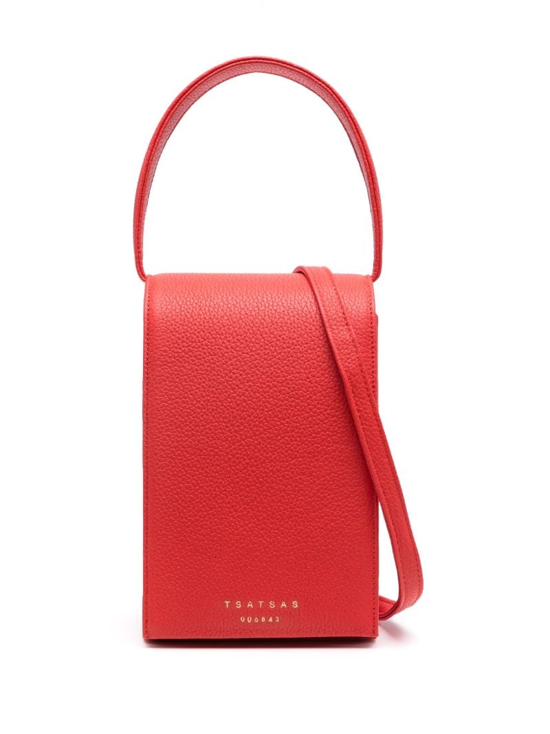 Red Malva Leather Tote Bag