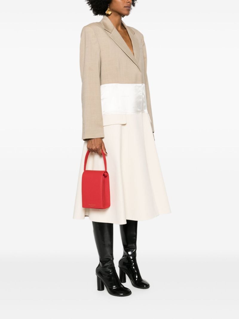 Red Malva Leather Tote Bag