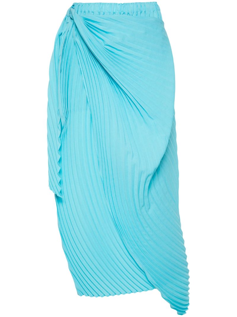 Wrapped Pleats Midi Skirt