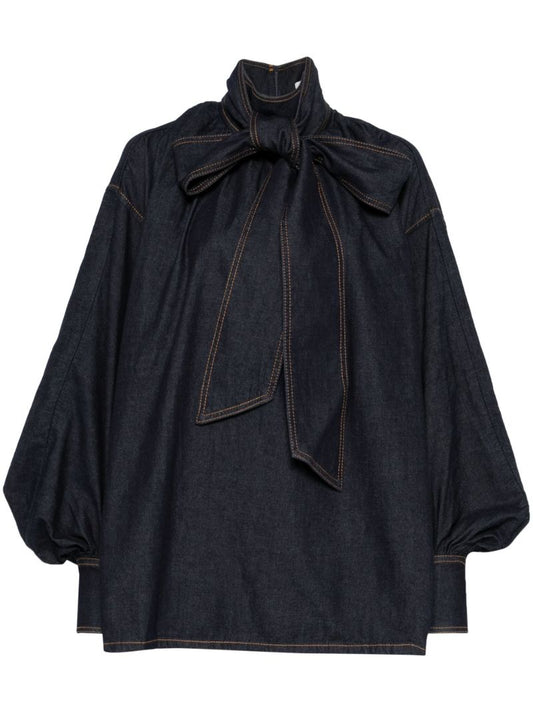 Illustration Denim Blouse