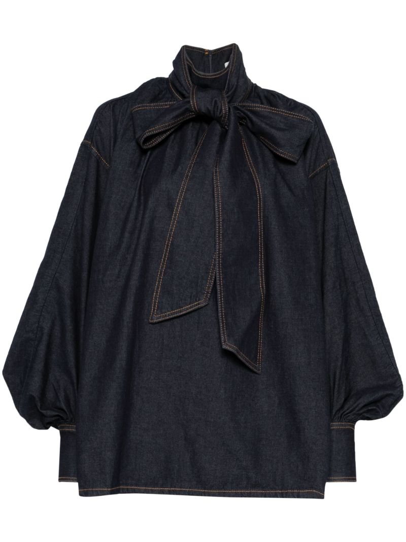 Illustration Denim Blouse