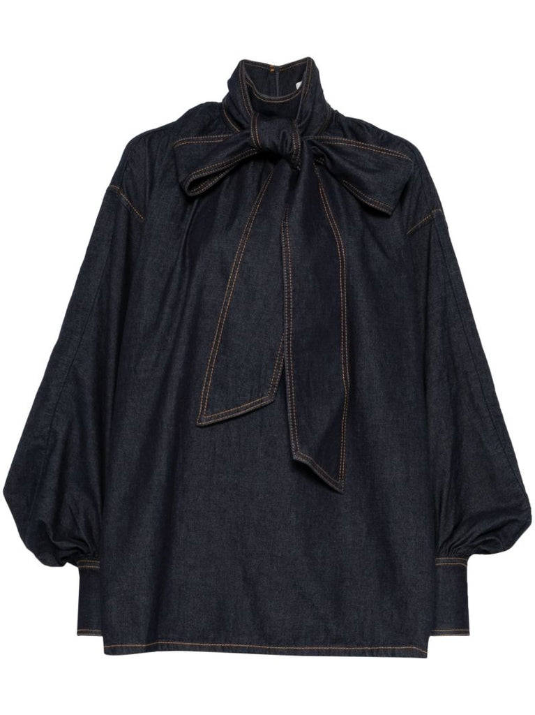 Illustration Denim Blouse
