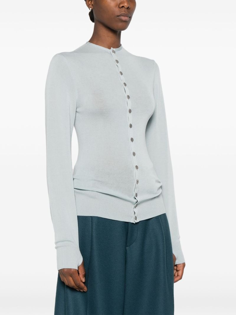 Blue Wool Cardigan