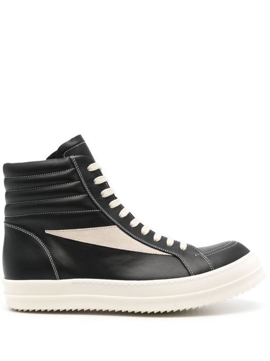 Black Leather High-top Sneakers