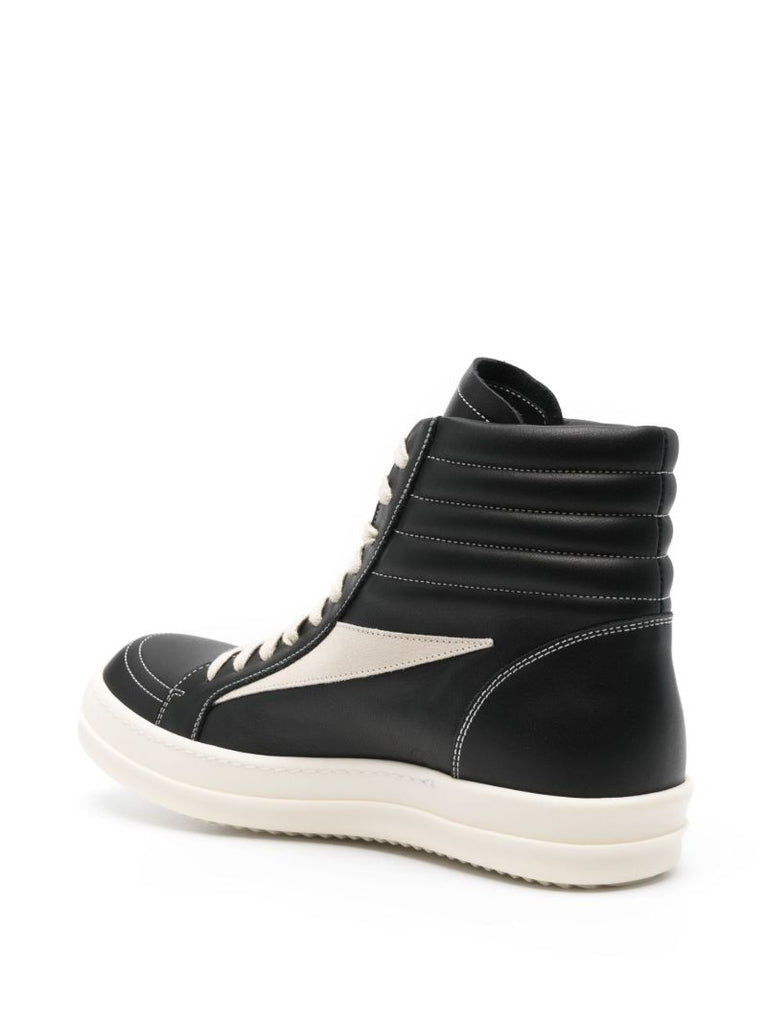Black Leather High-top Sneakers