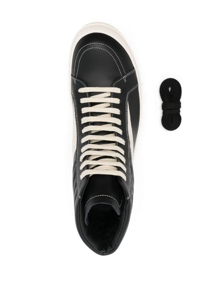 Black Leather High-top Sneakers