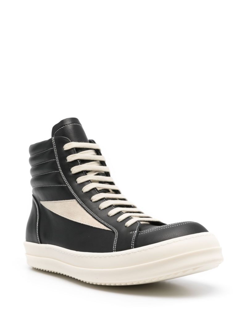 Black Leather High-top Sneakers