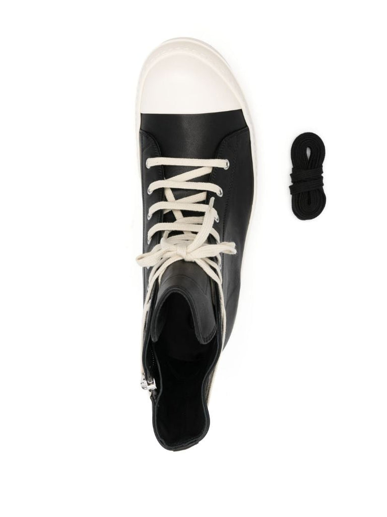 Black High-top Leather Sneakers