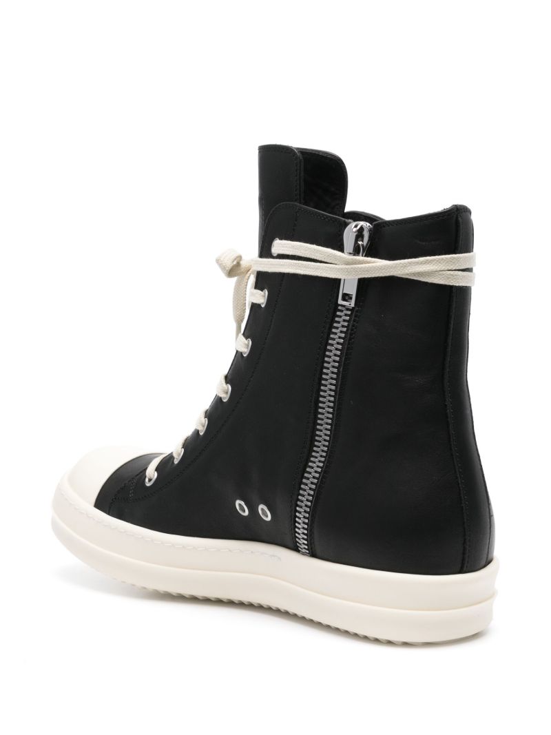 Black High-top Leather Sneakers