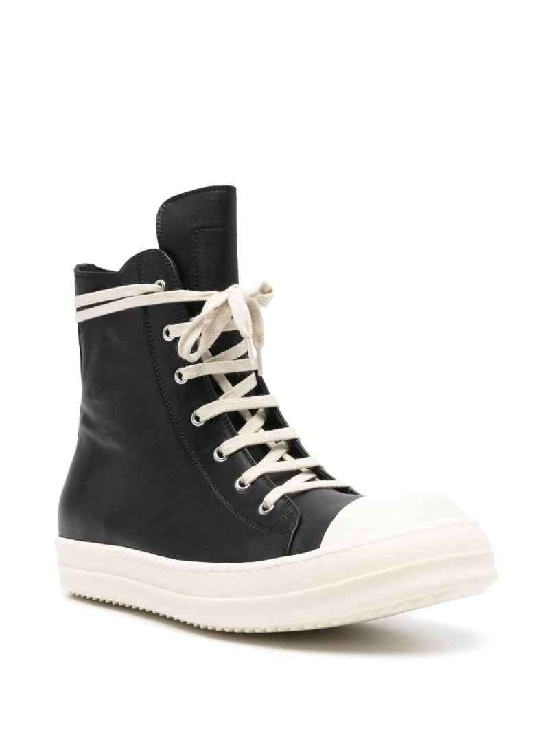 Black High-top Leather Sneakers