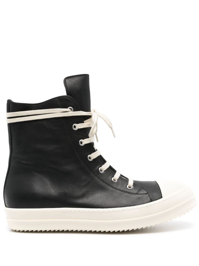 Black High-top Leather Sneakers