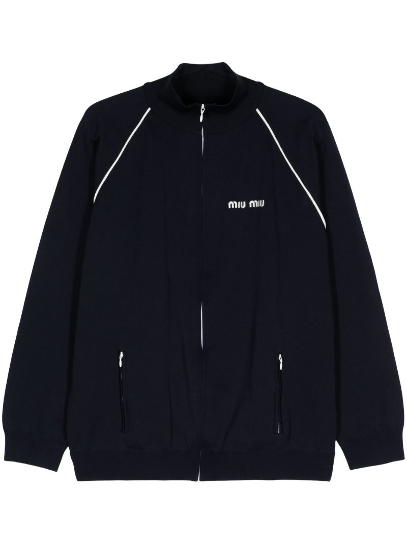 Black Logo-embroidered Track Jacket