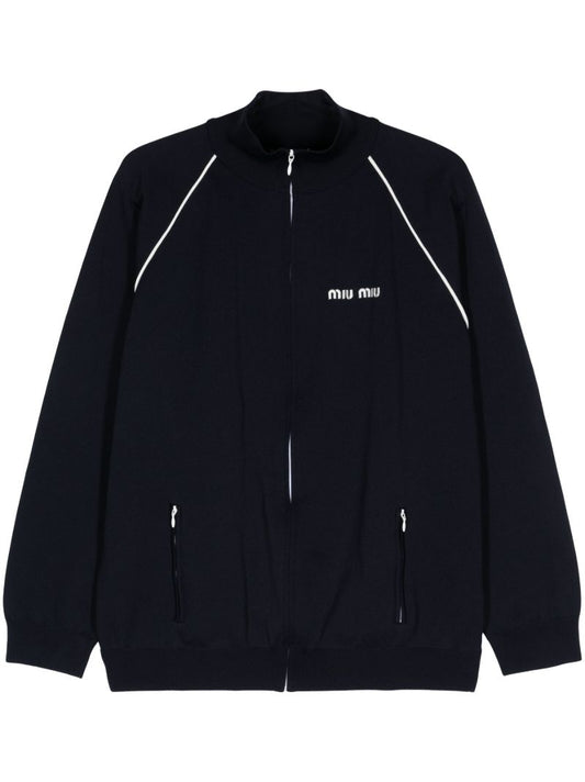 Black Logo-embroidered Track Jacket