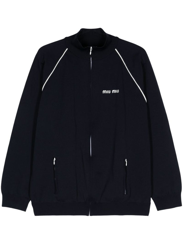 Black Logo-embroidered Track Jacket