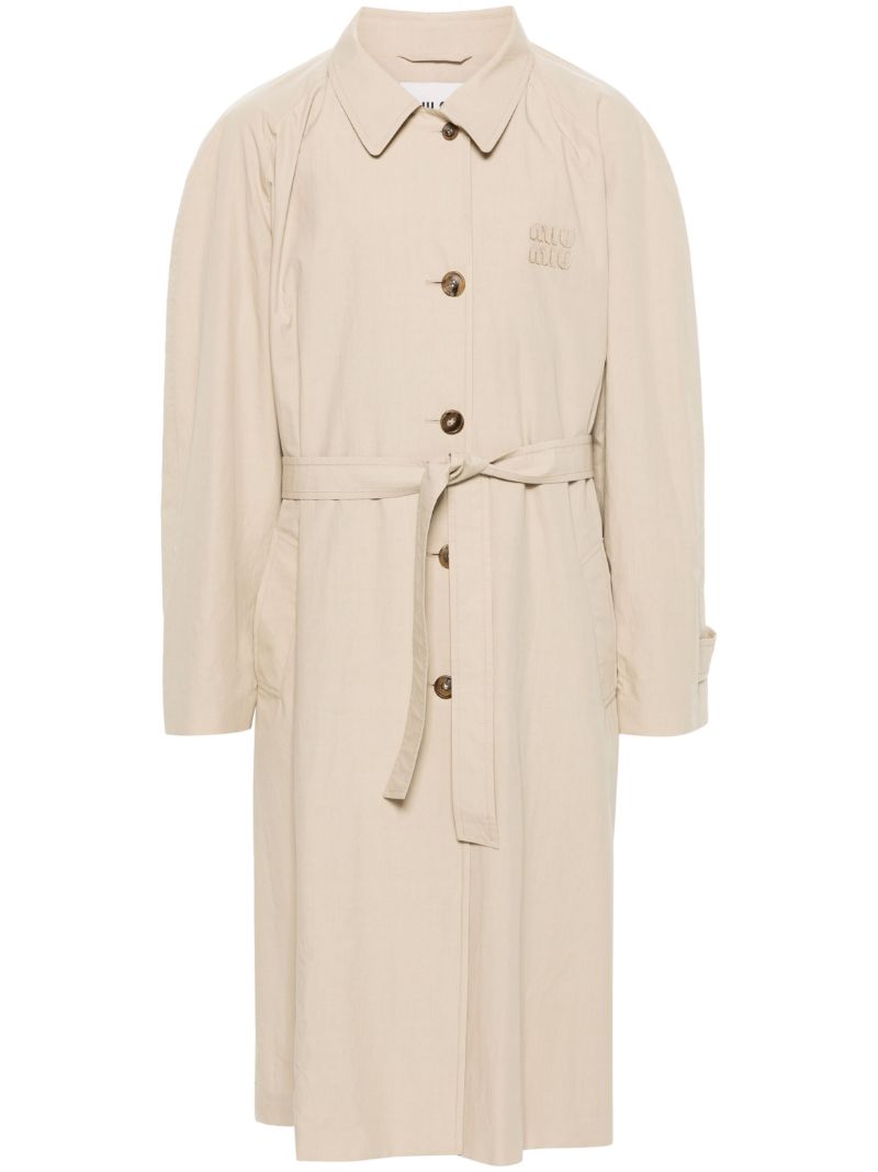 Neutral Cotton Trench Coat