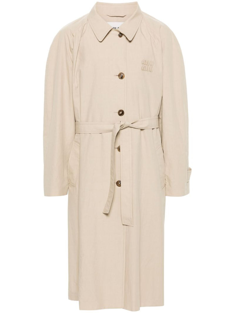 Neutral Cotton Trench Coat