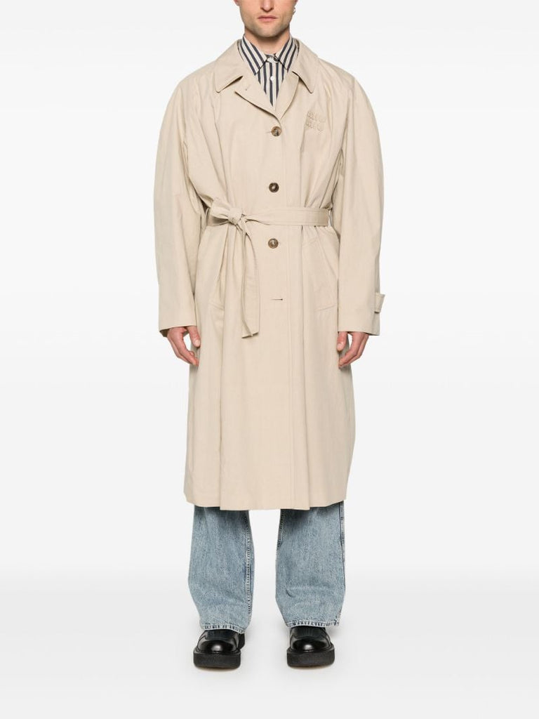 Neutral Cotton Trench Coat