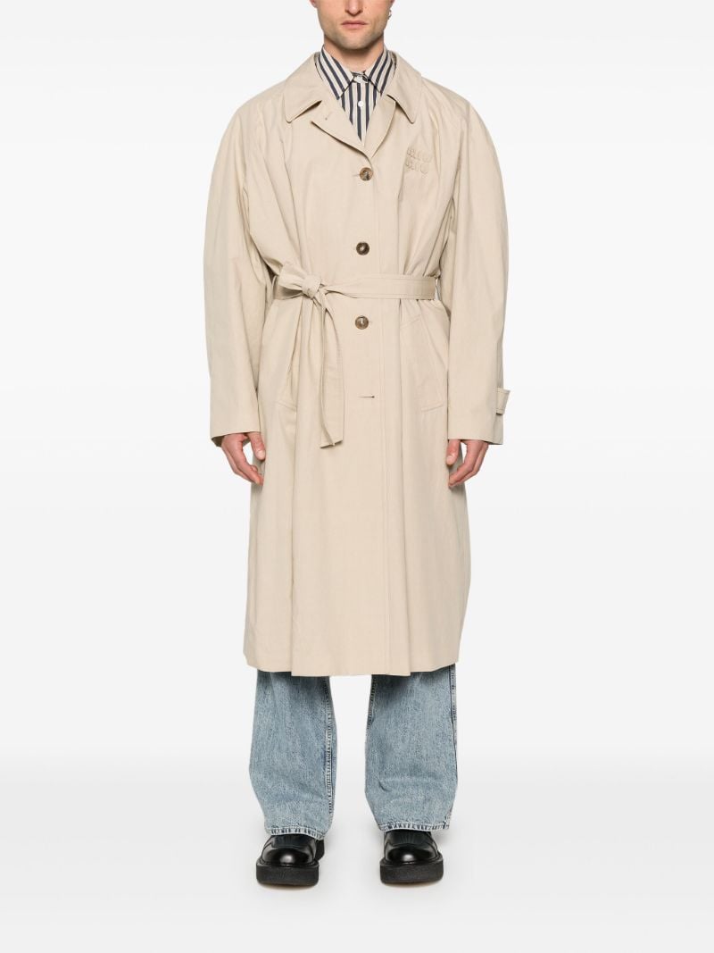 Neutral Cotton Trench Coat