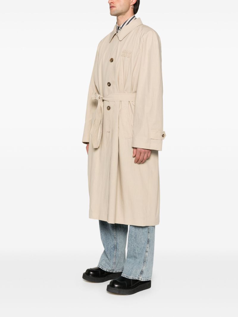 Neutral Cotton Trench Coat