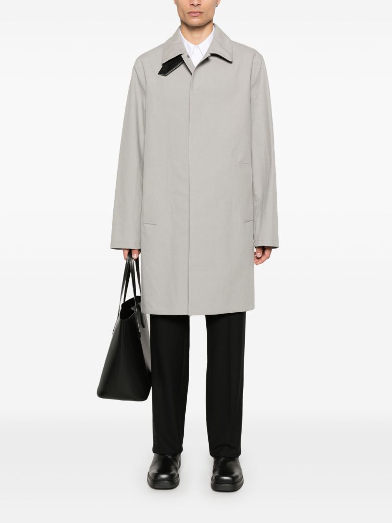 Grey Cotton Trench Coat