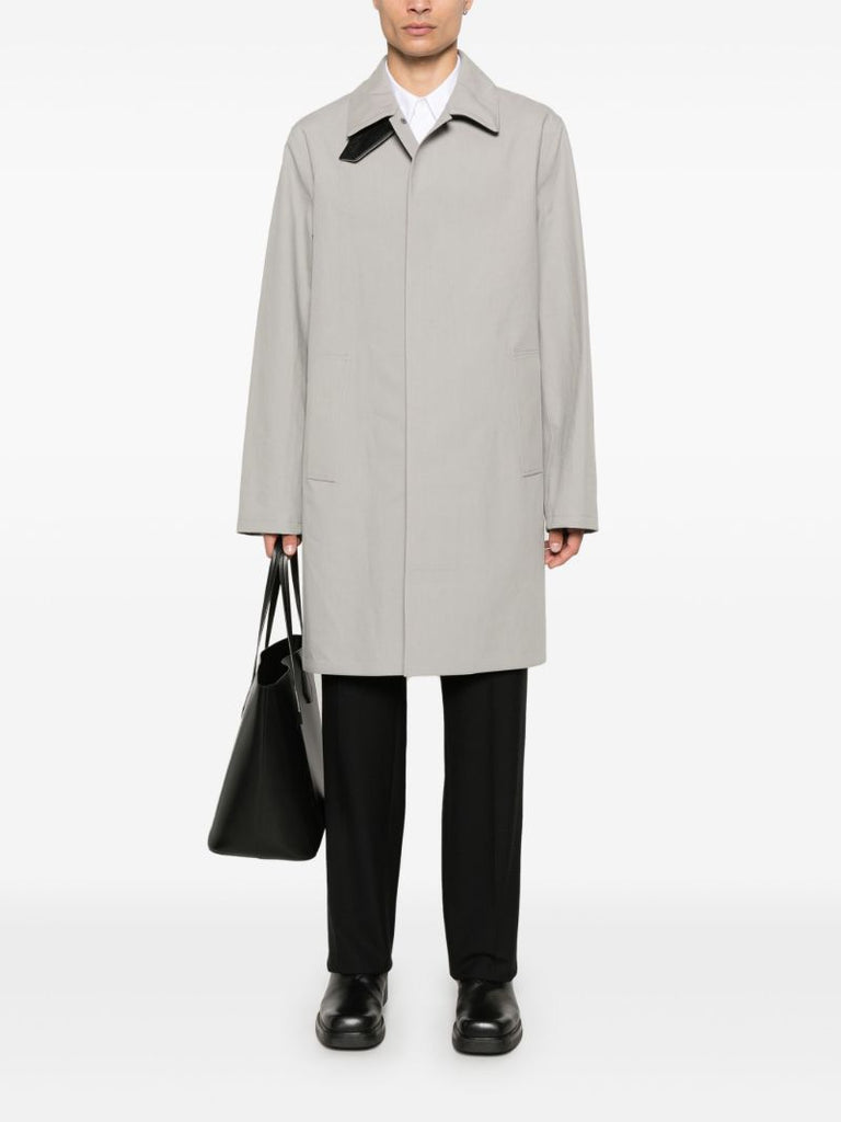 Grey Cotton Trench Coat