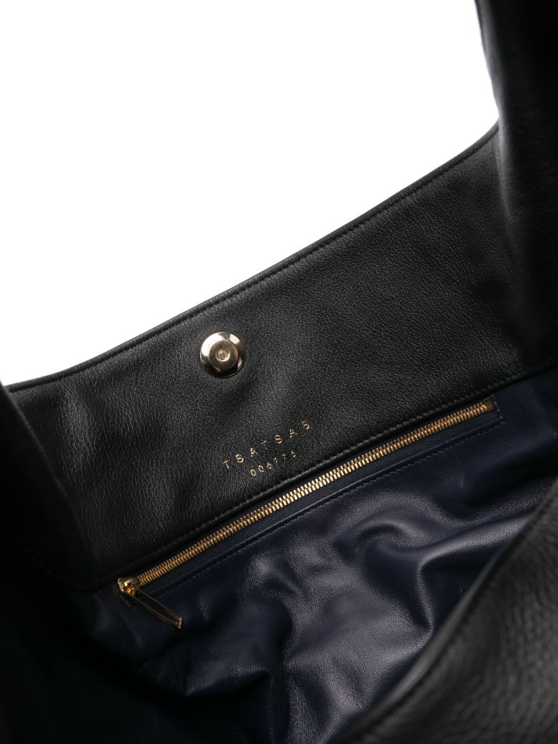 Black Sacar Leather Shoulder Bag