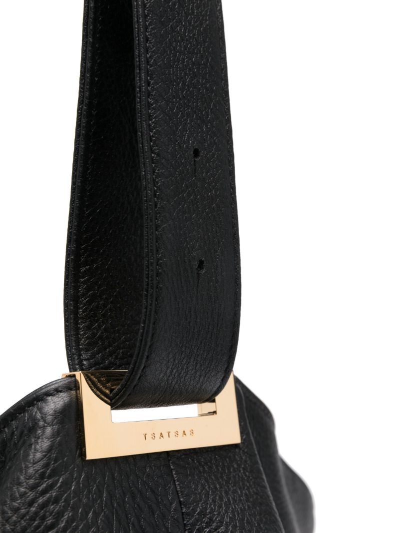 Black Sacar Leather Shoulder Bag