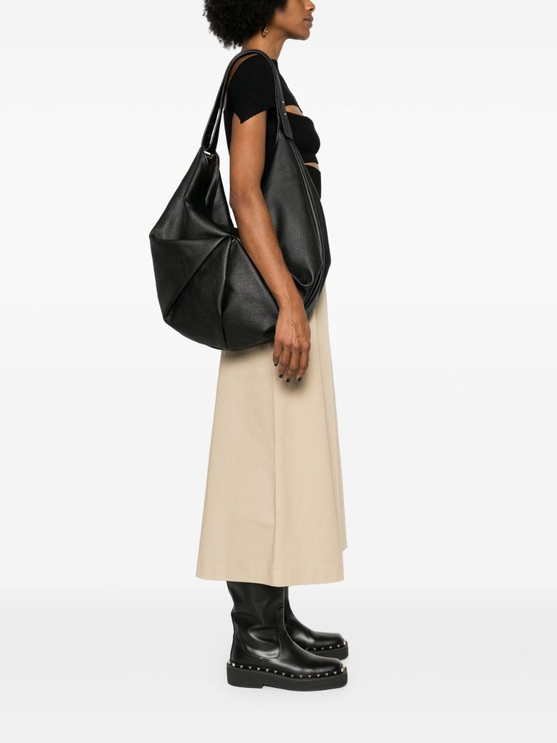 Black Sacar Leather Shoulder Bag