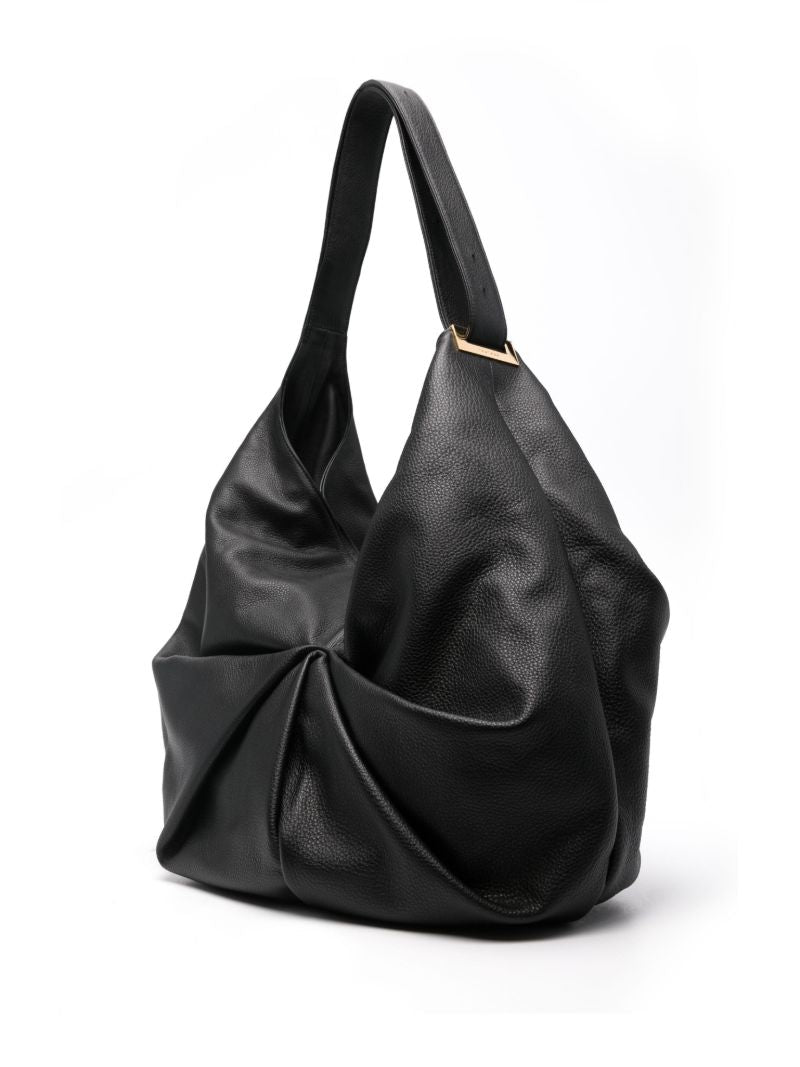Black Sacar Leather Shoulder Bag