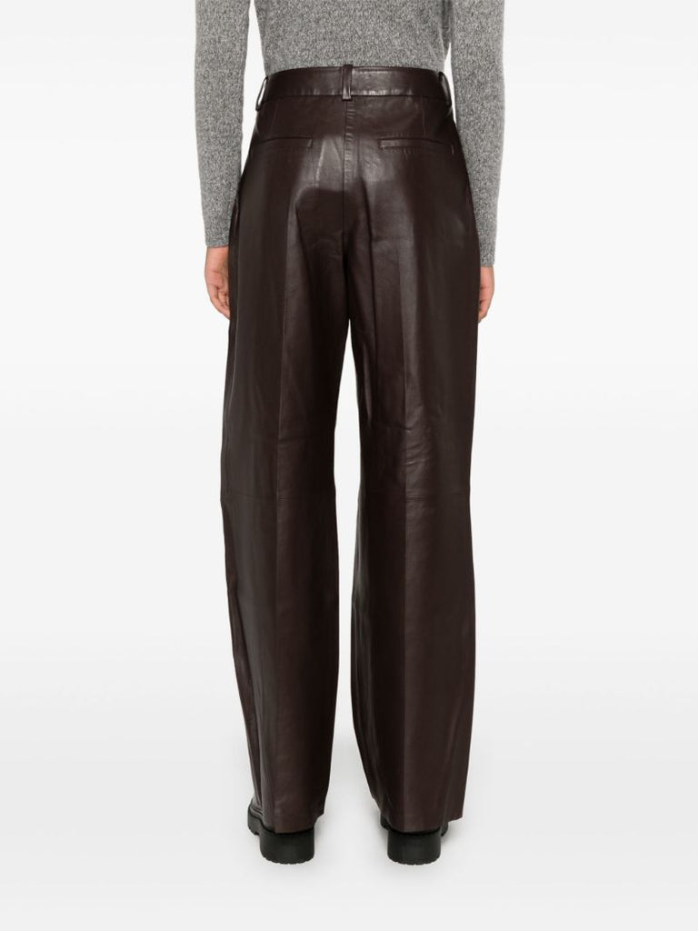 Wide-leg Leather Trousers