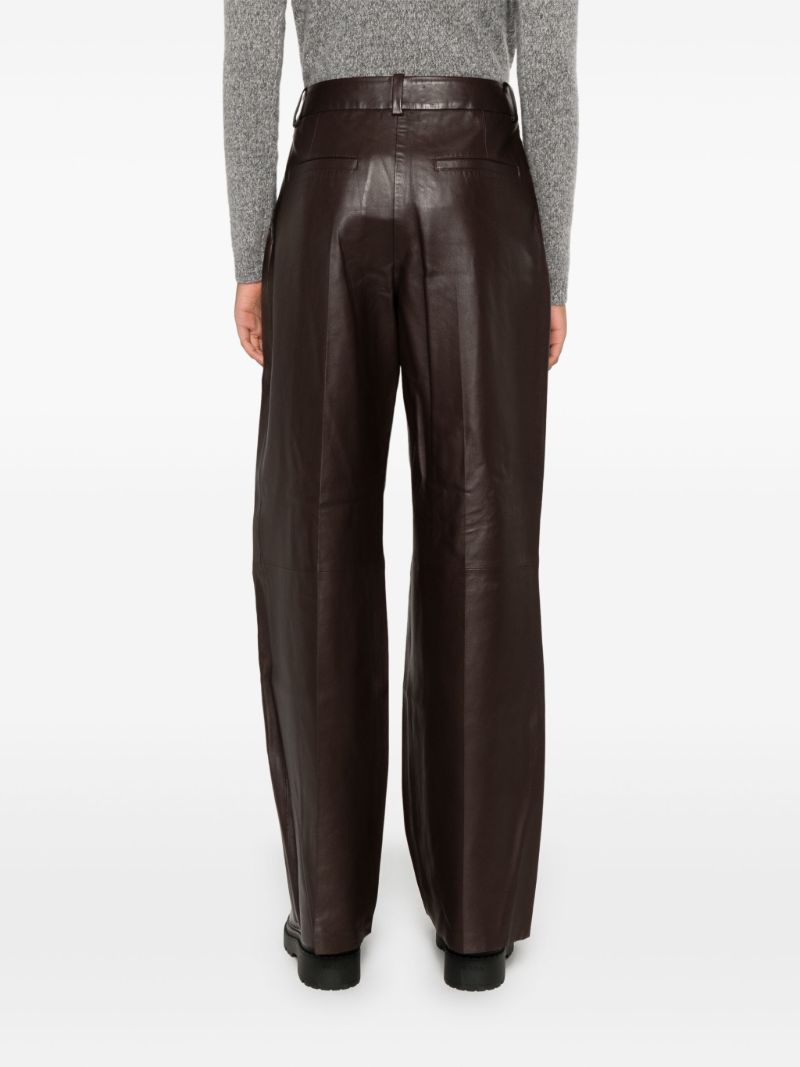 Wide-leg Leather Trousers