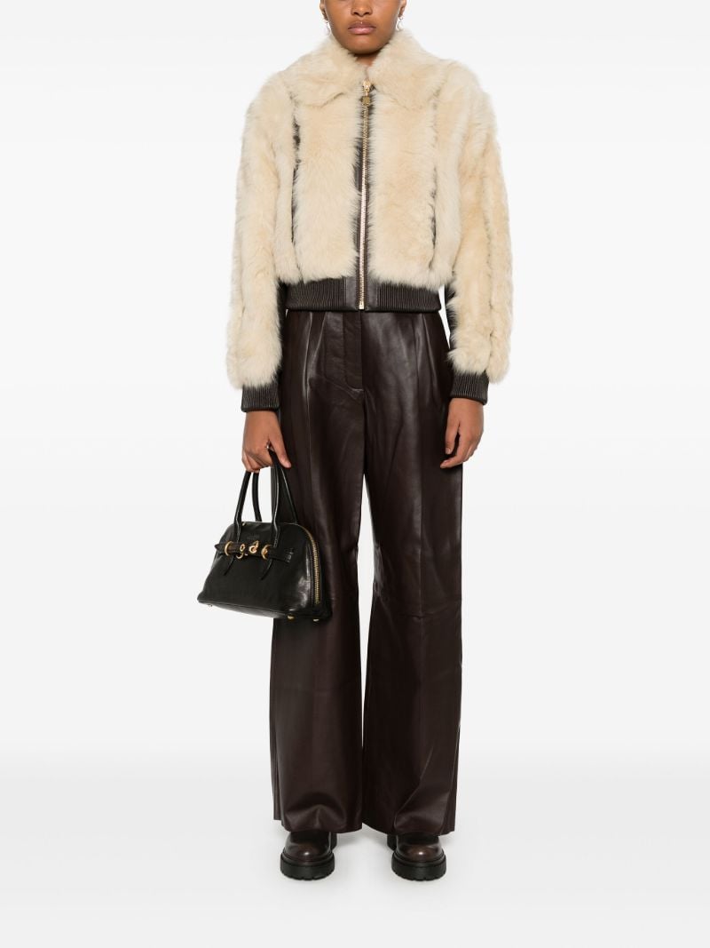 Wide-leg Leather Trousers