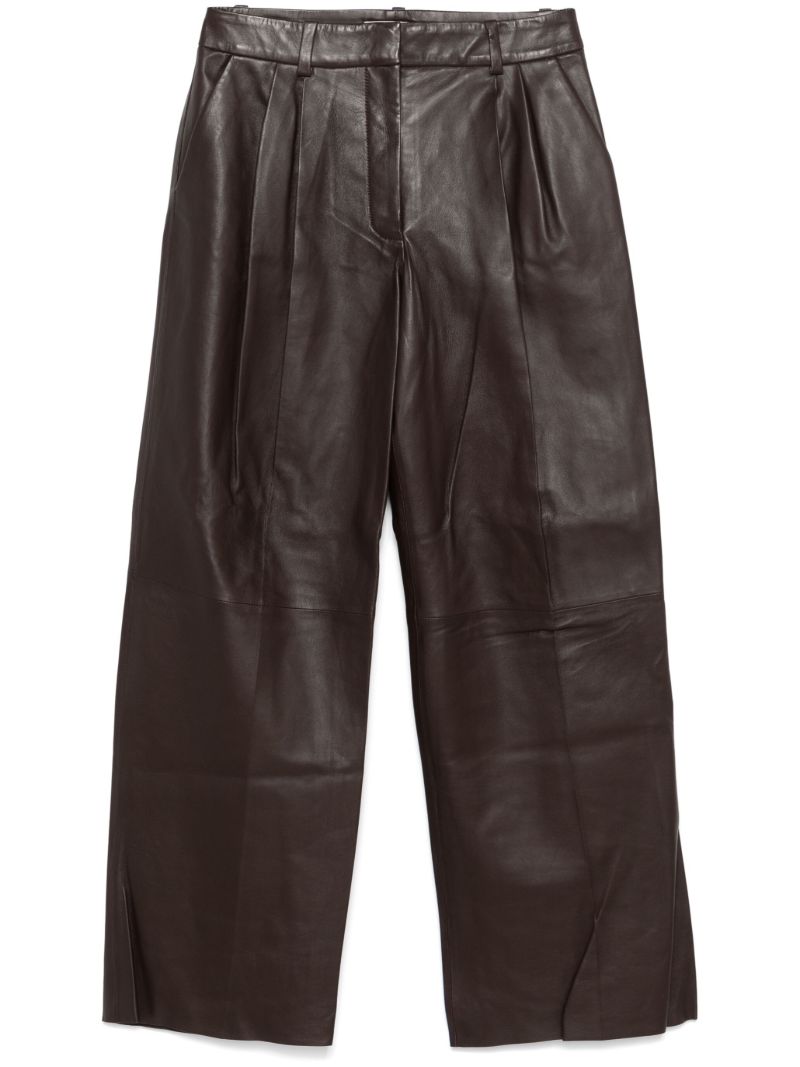 Wide-leg Leather Trousers