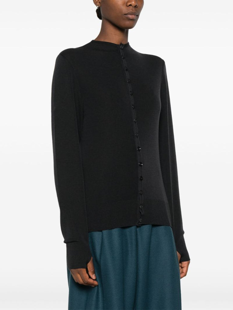 Black Wool Cardigan