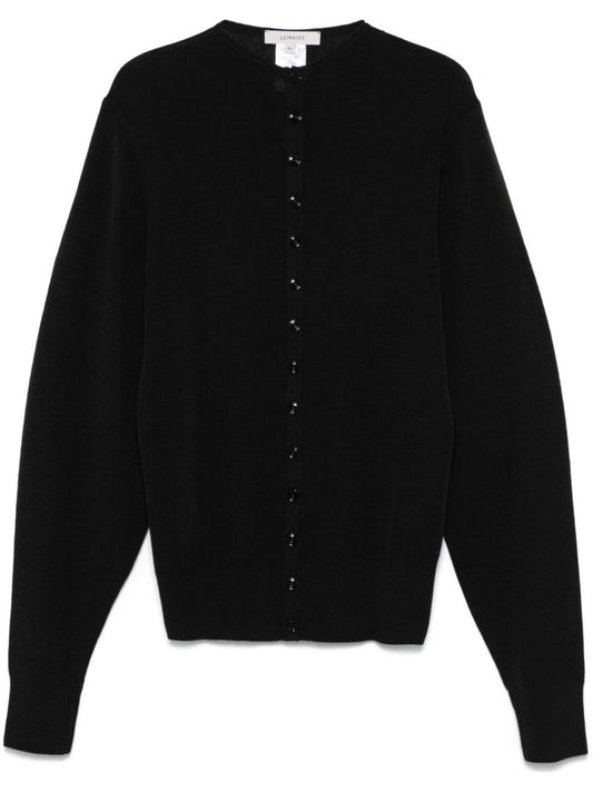Black Wool Cardigan