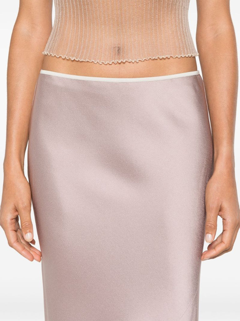 Satin Pencil Skirt
