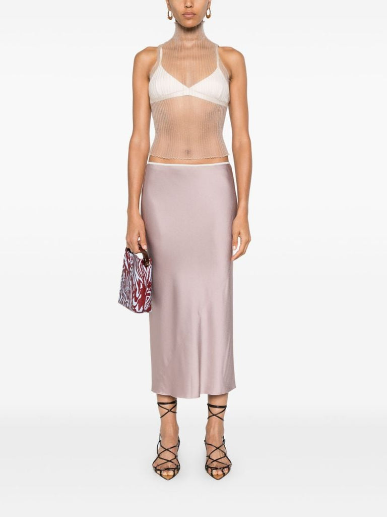Satin Pencil Skirt